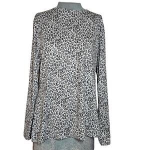 Animal Print Long Sleeve Blouse Size XL